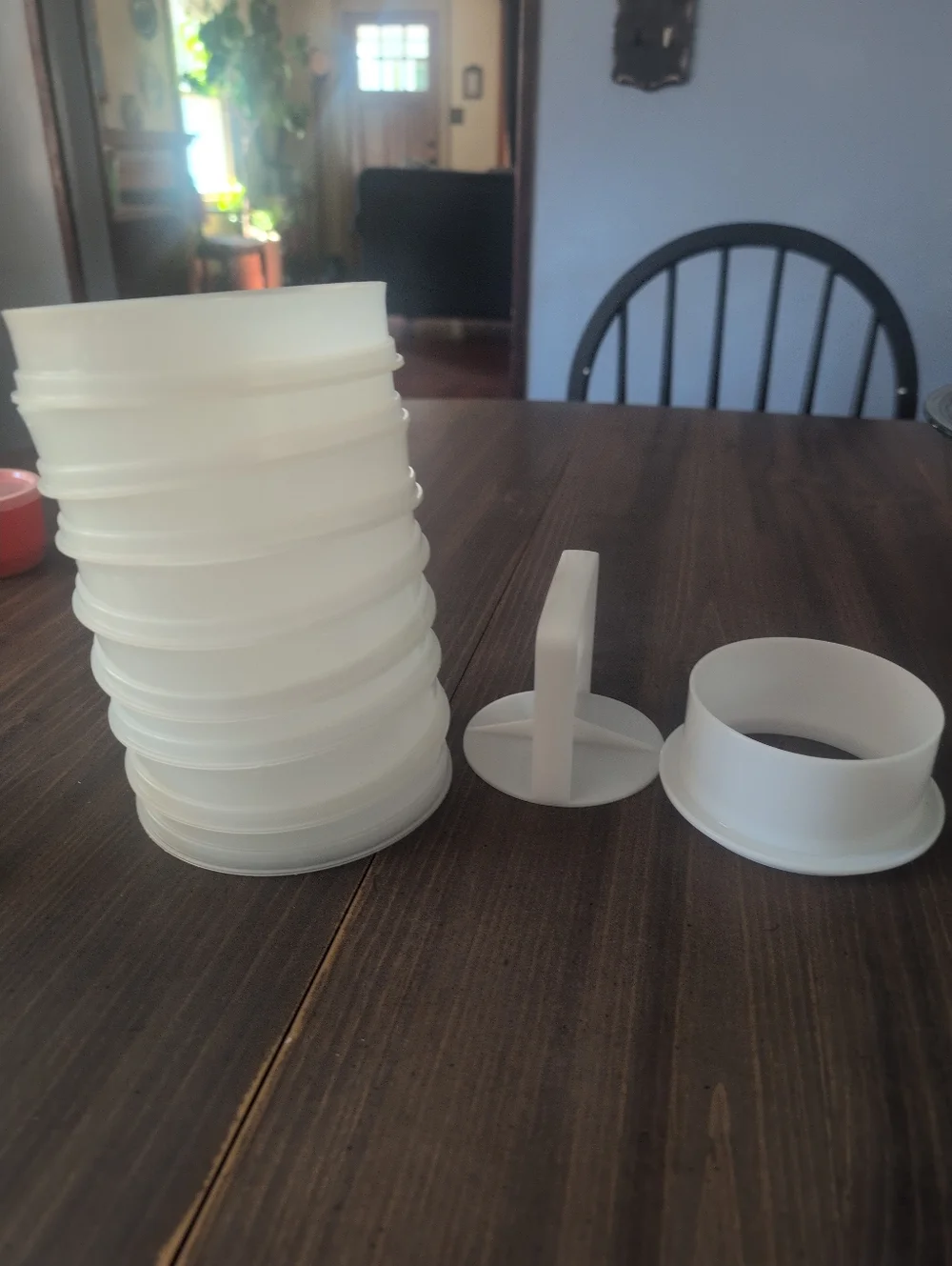 Vintage Tupperware Hamburger Press 8 Keeper Containers Sheer